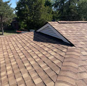 closeup of replaced roof